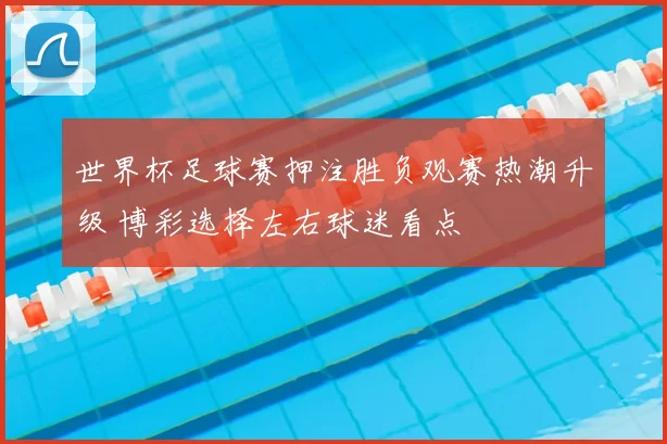 世界杯足球赛押注胜负观赛热潮升级 博彩选择左右球迷看点